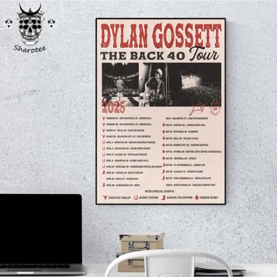 Discover NEW Dylan Gossett The Back 40 2025 Tour Dates With Special Guests Poster