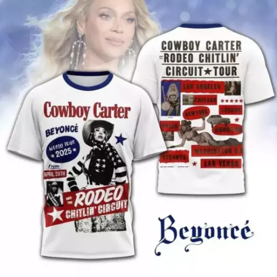 Discover Beyoncé 2025 Cowboy Carter tour 3D T-Shirt
