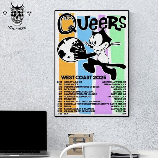 Discover The Queers West Coast 2025 Tour Dates Wall Decor Poster
