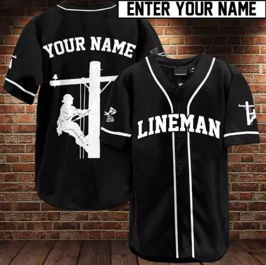Discover Custom Name Lineman Baseball Tee Jersey Shirt Printed 3D