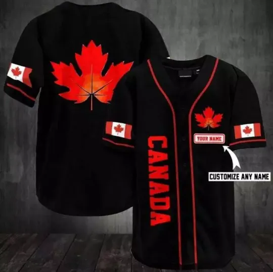 Discover Custom Name Canada Baseball Tee Jersey Shirt Printed 3D