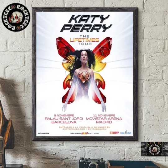 Discover Katy Perry The Lifttimes Tour Spain 2025 Poster Poster Home Decor, Wall Art