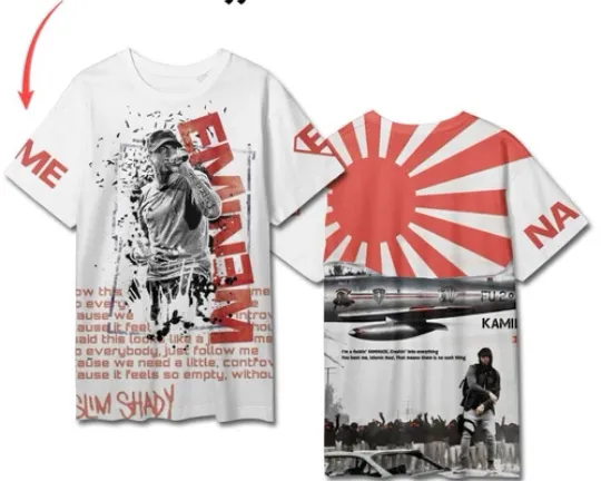 Discover Rapper Eminem Slim Shady Custom T-Shirt Cool band hot 3D Tshirt new