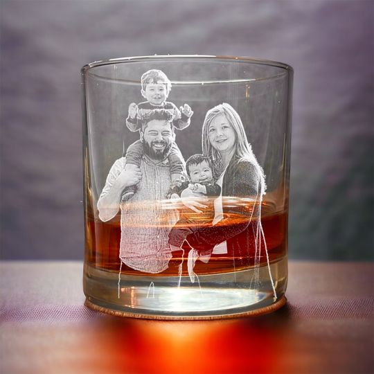 Discover Engraved Photo Glass - Rocks Glass - Personalized Glass with your Photo