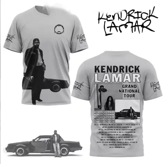 Discover Kendrick Lamar 2025 Ready For Grand National Tour AOP 3D T-shirt