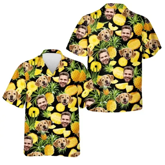 Discover Custom Face Hawaiian Shirt Button Down