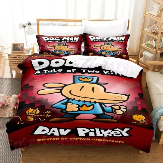Discover DOG MAN Bedding Set Kid Bedroom Duvetcover Sets 3D Print Kawaii bed sheet set