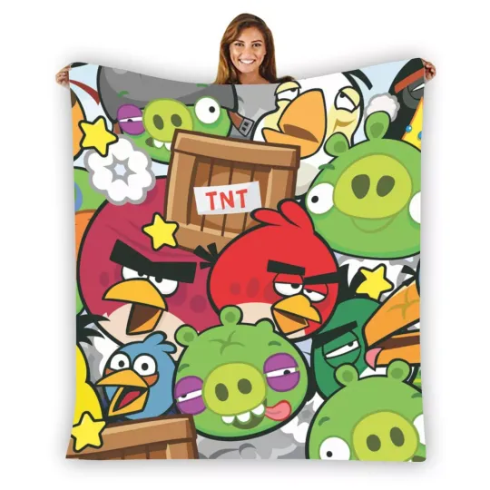 Discover Angry Birds Character Soft Warm Single-Side Printing Flannel Fleece Blanket
