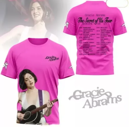Discover Gracie Abrams The Secret Of Us Tour UK 2025 AOP 3D T-shirt