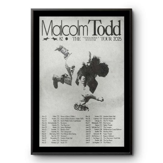 Discover Malcolm Todd The Wholesome Rockstar Tour 2025 Poster