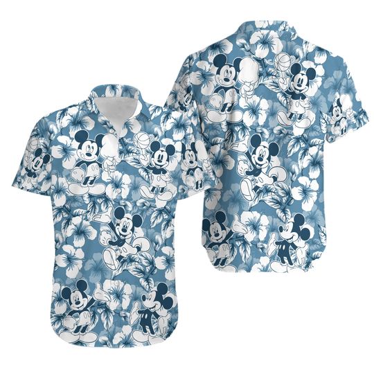 Discover Mouse Tropical Hawaii Shirt, Mouse Button Up Shirt Holiday, Cartoon Hawaiian