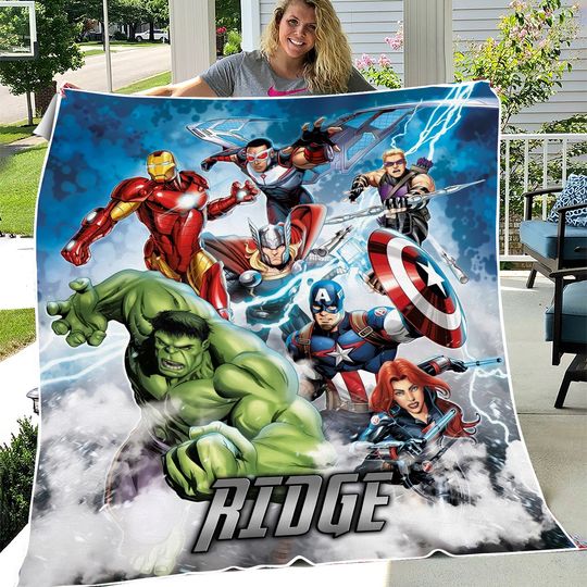 Discover Custom Super Hero Blanket - Personalized Baby Name Fleece