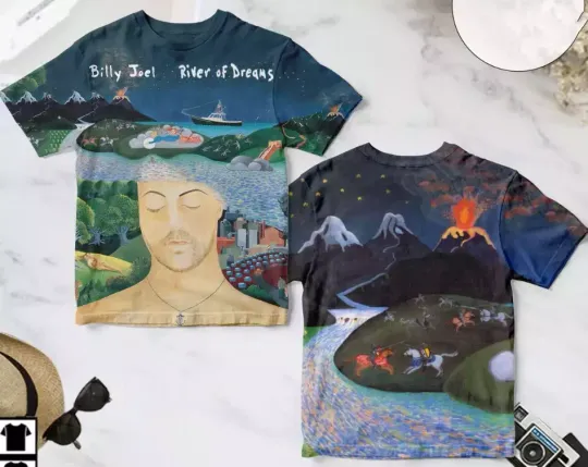 Discover Billy Joel River Of Dreams Album Cover AOP 3D T-shirt