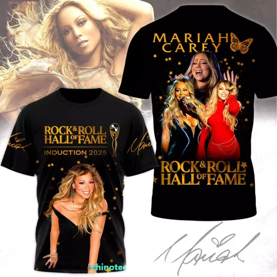 Discover Mariah Carey Rock & Roll Hall Of Fame Induction 2025 3D T-Shirt
