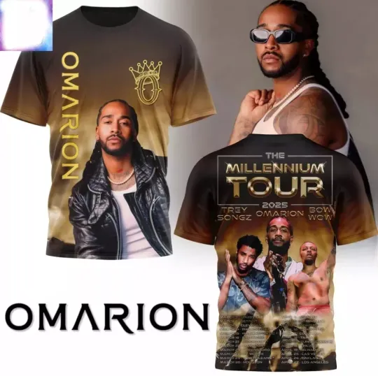 Discover Omarion The Millennium Tour 2025 3D T-Shirt