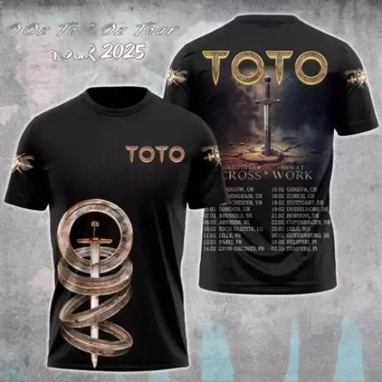 Discover TOTO 2025 The Dogz of Oz World Tour 3D T-Shirt