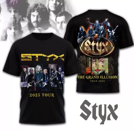 Discover Styxs The Grand Illusion Tour 2025 3D T-Shirt