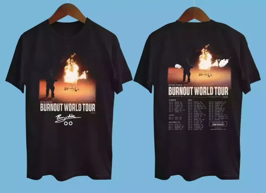 Discover Boywithuke Burnout World Tour 2025 T-Shirt Black All Size Gift Fan Shirt