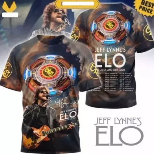 Discover Jeff Lynne ELO The Over and Out Tour Shirt Cool 3D T-Shirt