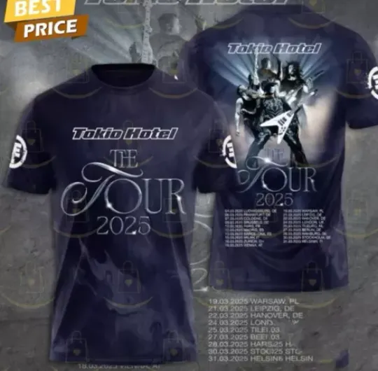 Discover Tokio Hotel The Tour 2025 3D T-Shirt