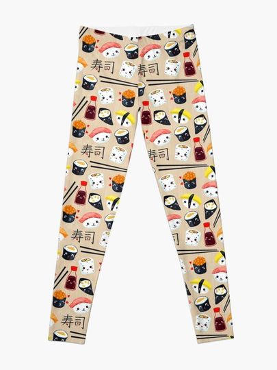Discover Kawaii Sushi Leggings, Kawaii Leggings, Sushi Leggings, food Leggings