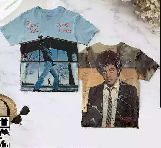 Discover Billy Joel Glass Houses Album Cover AOP 3D T-shirt