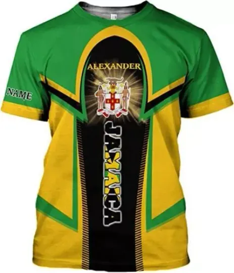 Discover Personalized Jamaica Hoodie Custom Jamaica Flag Lion Hoodie for Men and Women