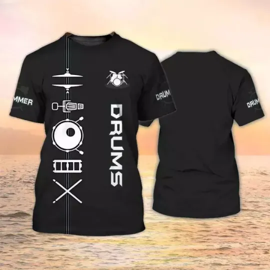 Discover Black Drummer T Shirt, Drums Shirt Men Women