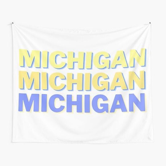 Discover Michigan x 3 Tapestry, Michigan Tapestry, University of Michigan Tapestry
