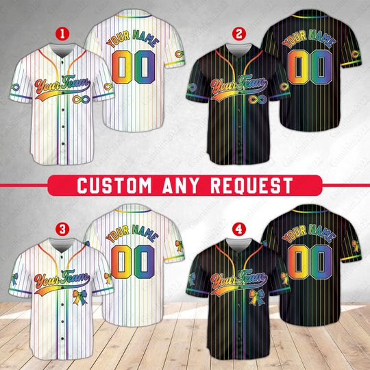 Discover Personalized Autism Awareness Baseball Jersey, Custom Name Autism Infinity Jersey