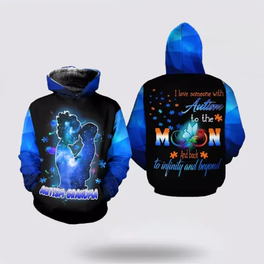 Discover Autism Awareness Hoodie Full Print Autism Grandma All Over Print Hoodie
