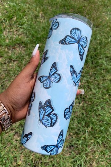 Discover Cute butterfly and cloud 20oz stainless steel tumbler