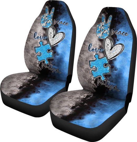 Discover Peace Love Autism Autism Awareness Seat Covers