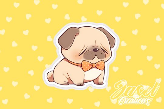 Discover Adorable Waterproof Pug Stickers