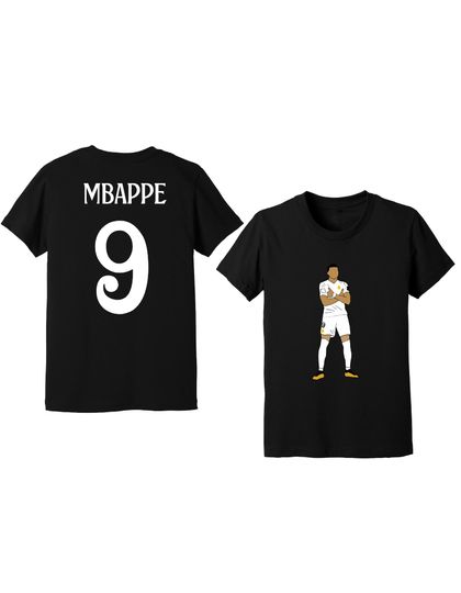 Discover Mbappe Kids Madrid 24-25 Name and Number Soccer Graphic Tshirt