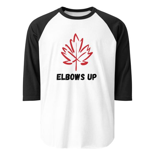 Discover Elbows Up Baseball Tee | Canadian Pride Shirt | Canada Maple Leaf | Stand Strong Canada