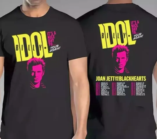 Discover Billy Idol It’s Nice Day To Tour Again Joan Jett The Blackheart 2025 Tour Shirt