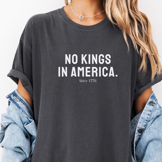 Discover No Kings in America Shirt, Anti-Trump, Protest Shirt, Gift for Anti-MAGA Democracy Tee, Patriotic Tee, Liberal Shirt