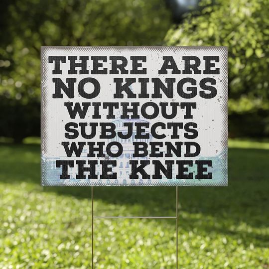 Discover No Kings Yard Sign -Anti-Trump, Anti-authoritarian, Save Democracy