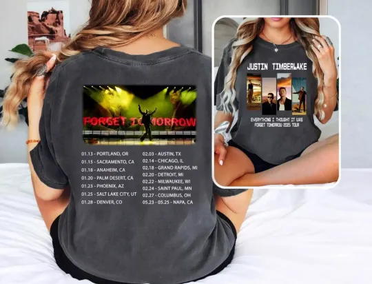 Discover Justin Timberlake Tour 2025 Shirt  Forget Tomorrow World Tour 2025