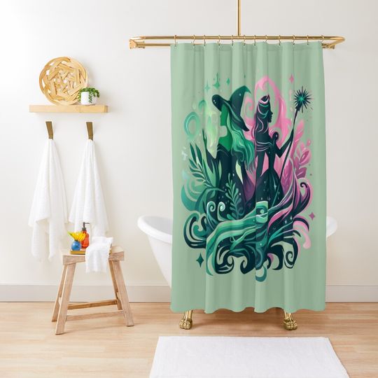 Discover Elphaba & Glinda Wicked the Musical Shower Curtain