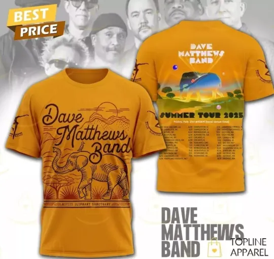 Discover Dave Matthews Band Summer Tour 2025 3D T-Shirt