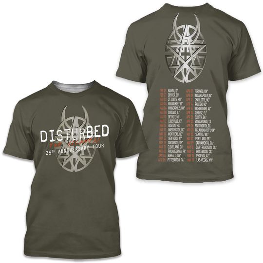 Discover Disturbed 25th Anniversary Tour The Sickness 3D T-Shirt