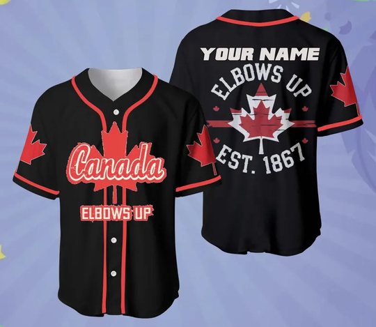Discover Custom name Canada Elbows Up 1867 Baseball Jersey Shirt