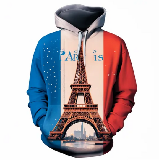Discover 2024 Novelty France Paris Tower 3D Print  Hoodies