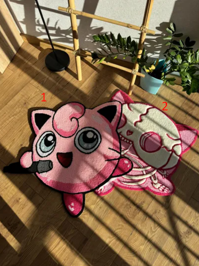 Discover Jigglypuff Skeleton Handmade Tufted Rug with Moving Parts