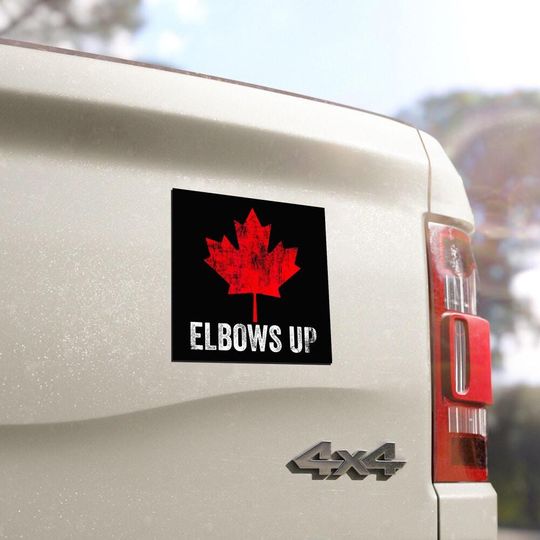 Discover Elbows Up Canada Car Magnet, Canadian Flag Protest Magnet