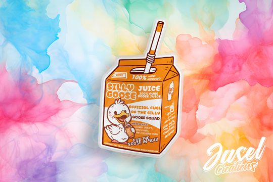 Discover Silly Goose Juice Funny Kawaii Sticker