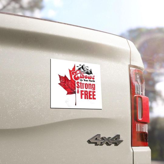 Discover Elbows Up Canada Car Magnet, Canadian Flag Protest Magnet