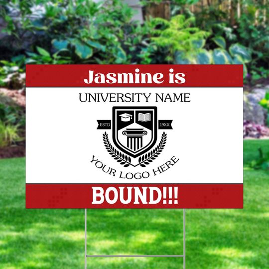 Discover College Bound Yard Sign, College Logo Sign, Custom College Yard Sign, University Bound Yard Sign